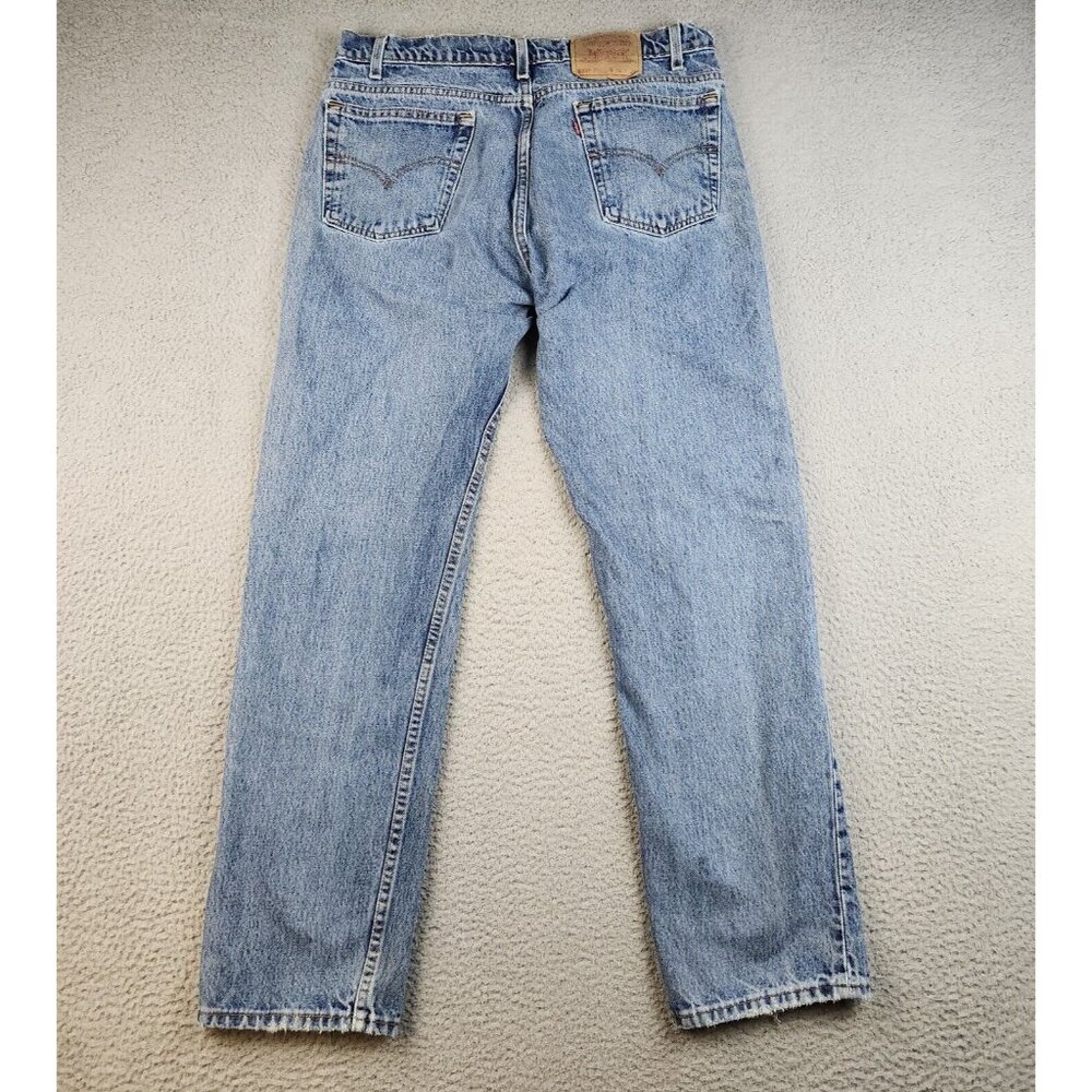 Levis 505 Jeans Mens 36x32 Blue Denim Zip Fly Straight Classic VTG Workwear Pant - Picture 2 of 12